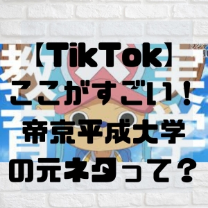 【TikTok】ここがすごい！帝京平成大学の曲の元ネタは？何がすごい？【チョッパー】